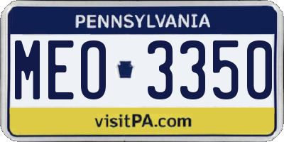 PA license plate MEO3350