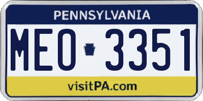 PA license plate MEO3351
