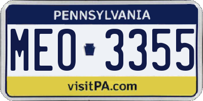 PA license plate MEO3355