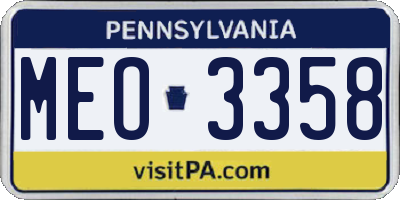 PA license plate MEO3358
