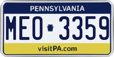 PA license plate MEO3359