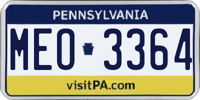 PA license plate MEO3364