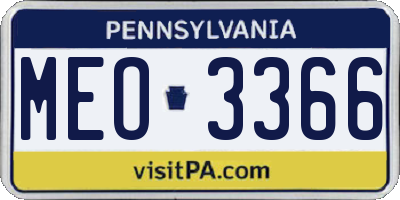 PA license plate MEO3366