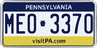 PA license plate MEO3370