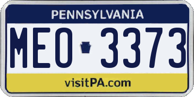 PA license plate MEO3373