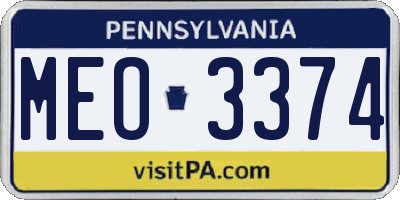 PA license plate MEO3374