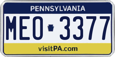 PA license plate MEO3377