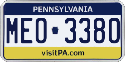 PA license plate MEO3380