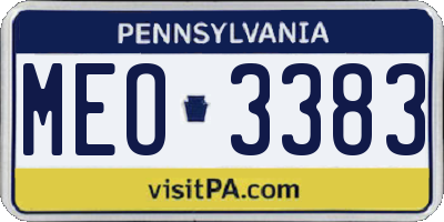 PA license plate MEO3383