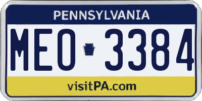 PA license plate MEO3384
