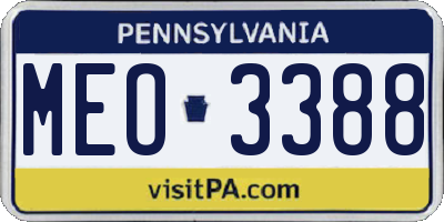 PA license plate MEO3388