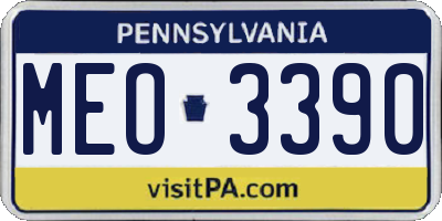 PA license plate MEO3390