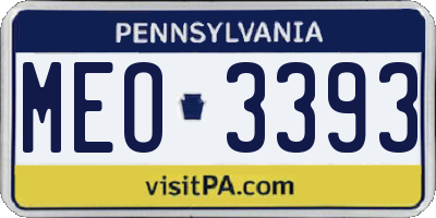 PA license plate MEO3393