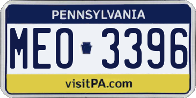 PA license plate MEO3396