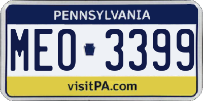 PA license plate MEO3399