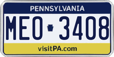 PA license plate MEO3408