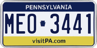 PA license plate MEO3441