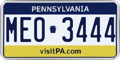PA license plate MEO3444