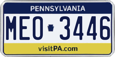 PA license plate MEO3446