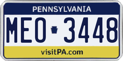 PA license plate MEO3448