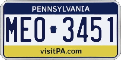 PA license plate MEO3451