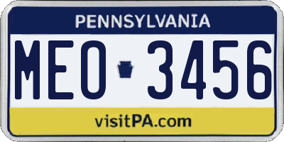 PA license plate MEO3456