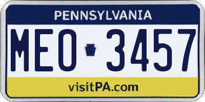 PA license plate MEO3457
