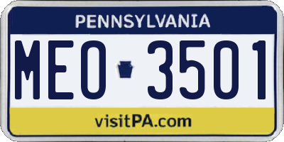 PA license plate MEO3501