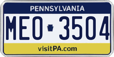 PA license plate MEO3504