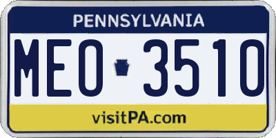 PA license plate MEO3510