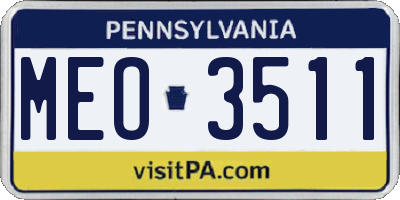 PA license plate MEO3511