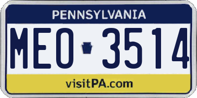 PA license plate MEO3514