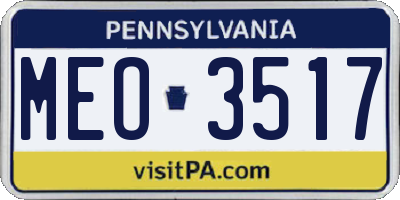 PA license plate MEO3517