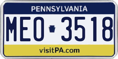 PA license plate MEO3518