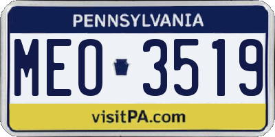 PA license plate MEO3519