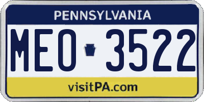 PA license plate MEO3522