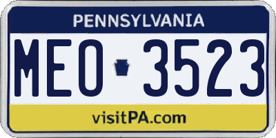 PA license plate MEO3523