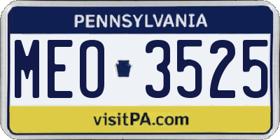 PA license plate MEO3525