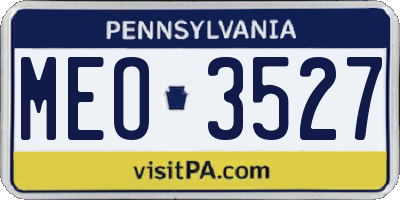 PA license plate MEO3527