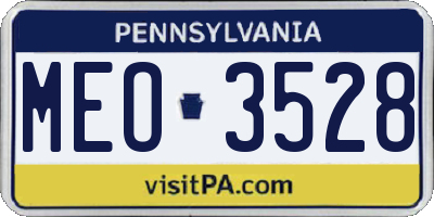 PA license plate MEO3528