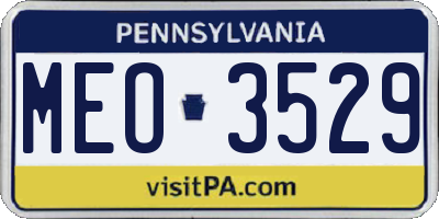 PA license plate MEO3529