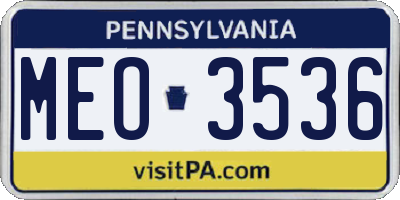 PA license plate MEO3536