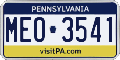 PA license plate MEO3541