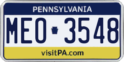 PA license plate MEO3548