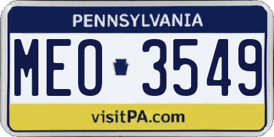 PA license plate MEO3549