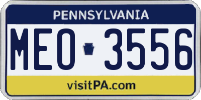 PA license plate MEO3556