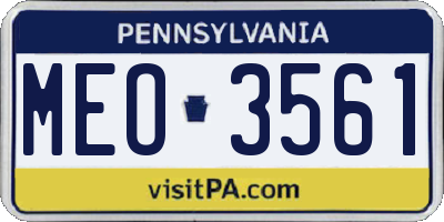 PA license plate MEO3561