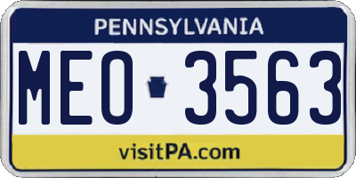 PA license plate MEO3563