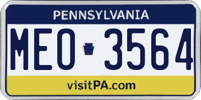 PA license plate MEO3564