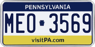 PA license plate MEO3569